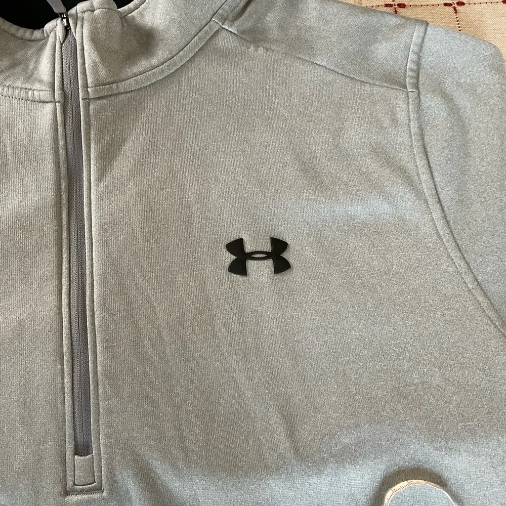 Under Armour coldgear loose 1/4 zip fleece pullover mock neck sweater Men’s XXL - Picture 4 of 5